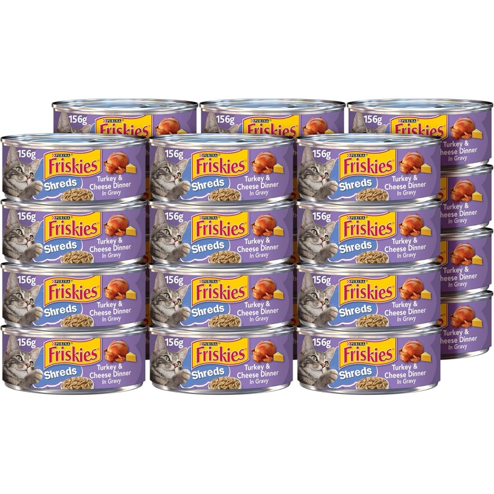 Friskies Wet Cat Food, Shreds in Sauce, 5.5 oz Cans (Pack of 24)