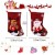 GGerou 4-Pack Christmas Stockings with 3D Santa & Reindeer Designs for Holiday Decor