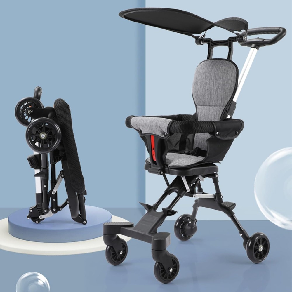 INGUNAR Lightweight Foldable Baby Stroller with 360° Rotatable Seat and Large Storage