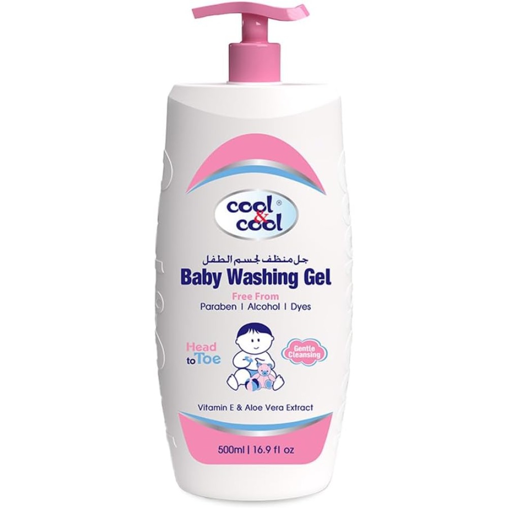 Cool & Cool Baby Washing Gel - 500ml | Gentle, Tear-Free & Aloe Vera Formula