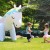 Float Joy Giant Inflatable Unicorn Sprinkler, Summer Water Toy, Backyard Fun, Multicolor