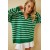 Striped Polo Neck Long Sleeve Crop Knitwear – Casual New Year’s Eve Glam Style