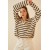 Striped Polo Neck Long Sleeve Crop Knitwear – Casual New Year’s Eve Glam Style