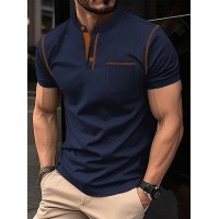 2024 Best-Selling Men's Henry Collar Polo Shirt – Casual Sports Slim Fit with Pocket