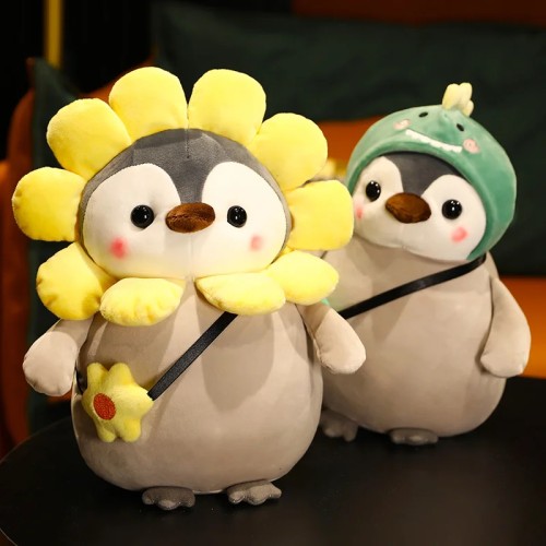 25cm Kawaii Penguin Plush Toy – Adorable Penguin Dinosaur, Sunflower, Unicorn, Rabbit Soft Pillow