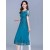 Blue Casual Chiffon Mesh Korean Long Dress – Elegant A-Line Midi Dress for Women