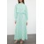 TRENDYOL MODEST Mint Woven Maxi Dress with A-Line Style and Standing Collar