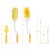 5Pcs/Set Multifunctional Sponge Cleaning Tool for Baby Bottles, Straws, and Nipples - BPA-Free - Yellow