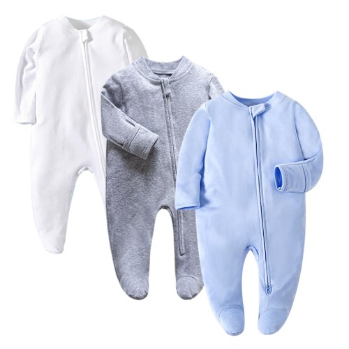 Newborn Footed Pajamas – Cotton Zipper Romper for Boys & Girls (0-12 Months)