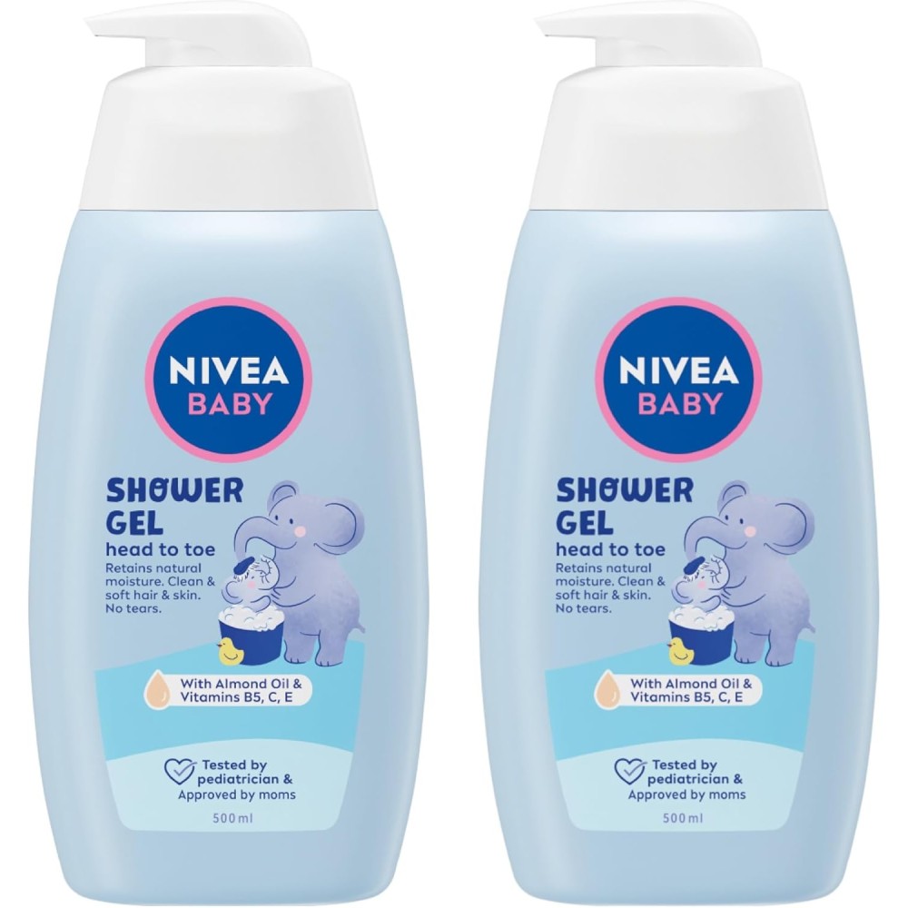 NIVEA Baby Bath & Shampoo, Head to Toe with Calendula Extract - 2x500ml