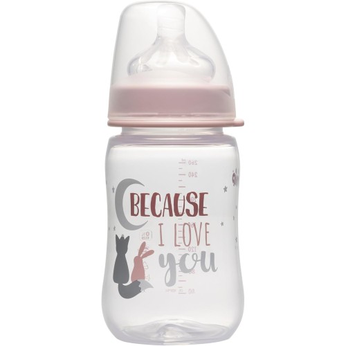 Nip Wide-Neck Baby Feeding Bottle 260 ml - Anti-Colic, BPA-Free, Breast-Like Silicone Teat