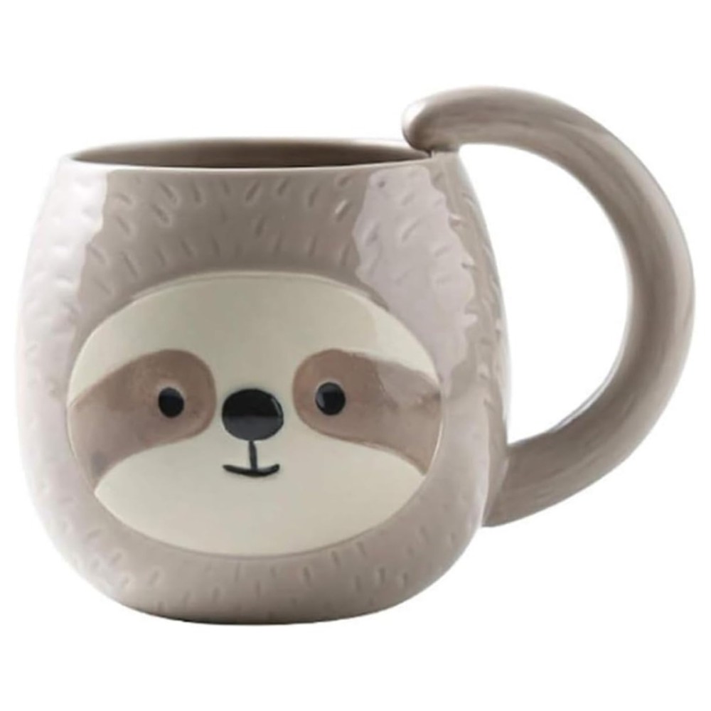 Yalucky Sloth Novelty Ceramic Coffee Mug – 3D Cartoon Design, 330ml, Funny Gifts