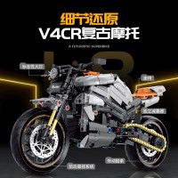 2024 Nuodun V4CR Motorbike Building Blocks – 1:8 Scale Racing Moto Kit for Kids & Adults