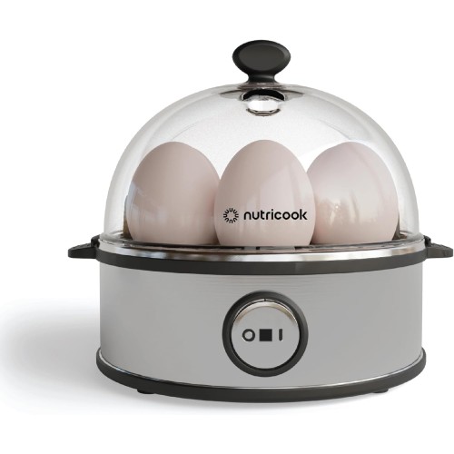 NutriCook Rapid Egg Cooker – 7 Egg Capacity, One-Touch Electric Cooker with Auto Shut Off