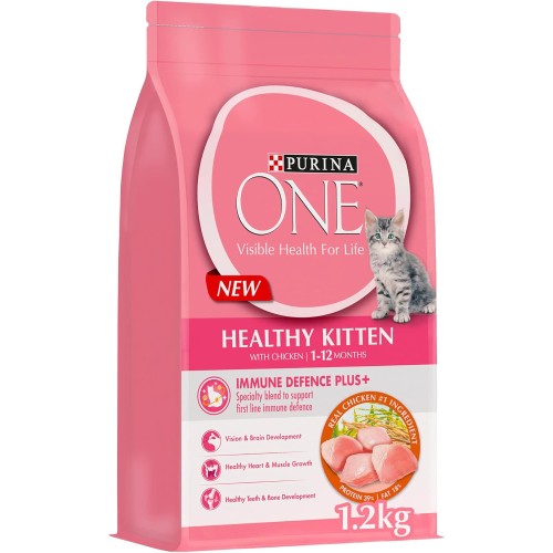 Purina One Healthy Kitten Cat Food with Chicken Flavour - 1.2kg