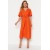 Trendyol Collection Orange Lacing Detail Midi A-Line Off-Shoulder Woven Dress