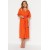 Trendyol Collection Orange Lacing Detail Midi A-Line Off-Shoulder Woven Dress