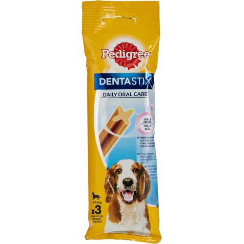 Pedigree Dentastix Dog Treats, Medium Breed, 3 Pcs, 77 Gm - Grains Flavour