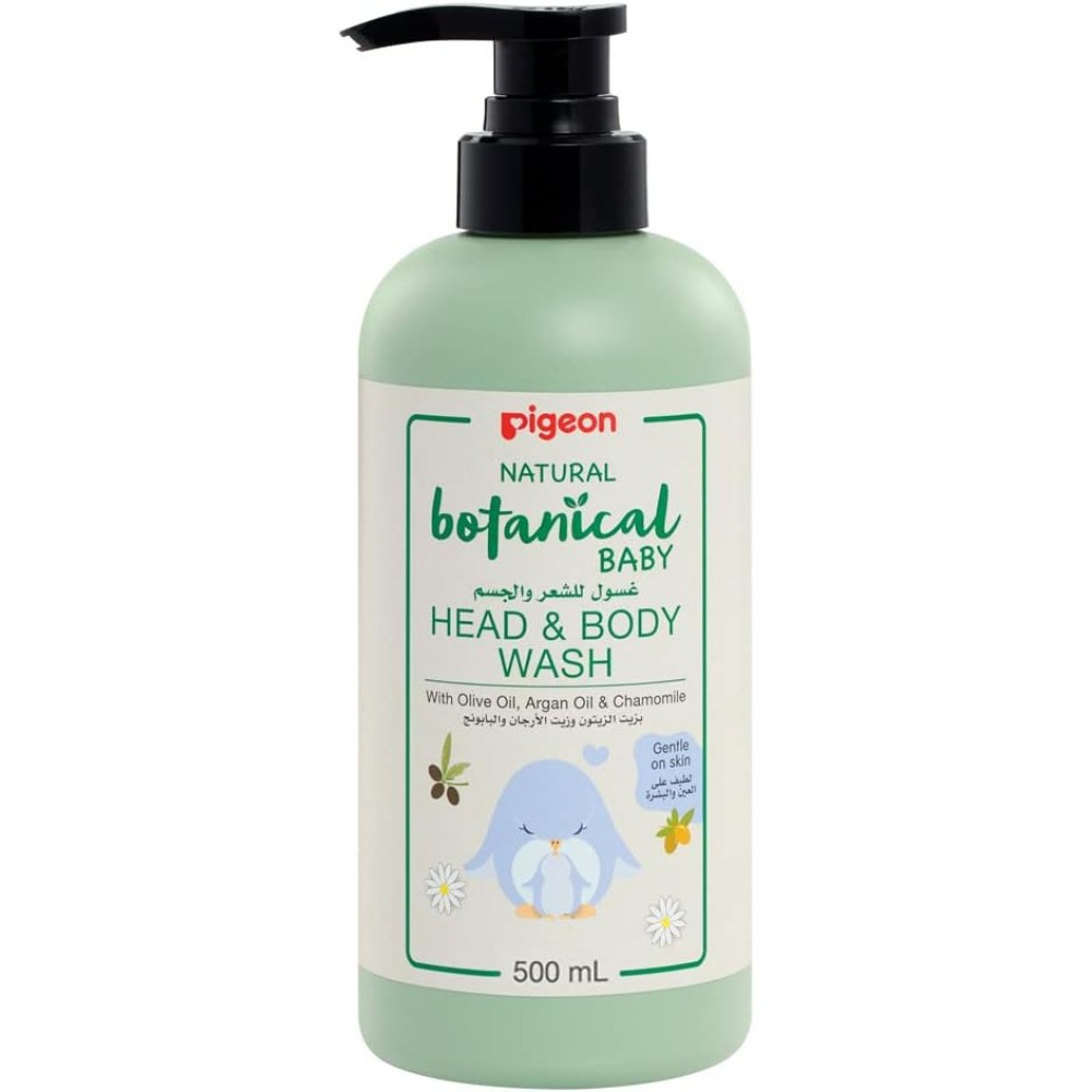 Pigeon Natural Botanical Baby Head & Body Wash | 2-in-1 Gentle Hair & Body Wash | 500ml