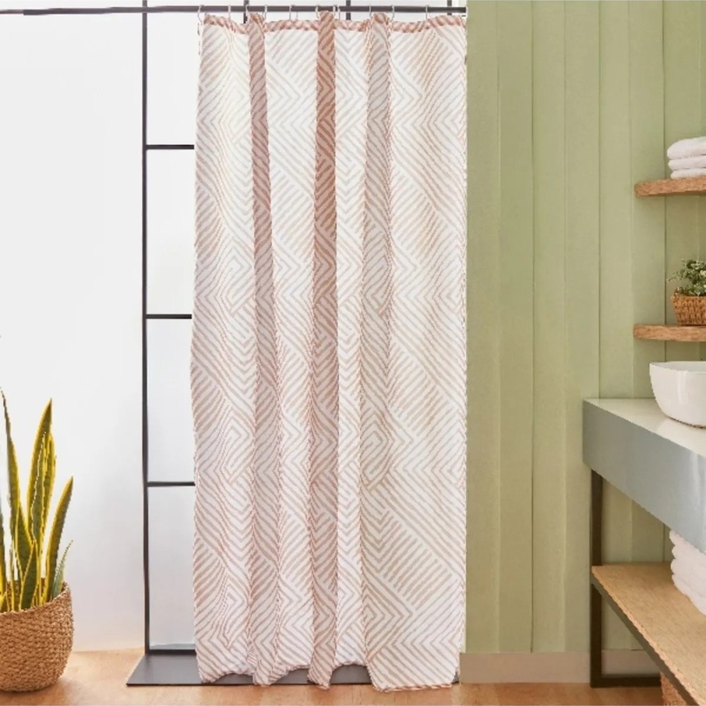 Home Box Ella Polyester Shower Curtain with 12 Hooks - 180x200 cm