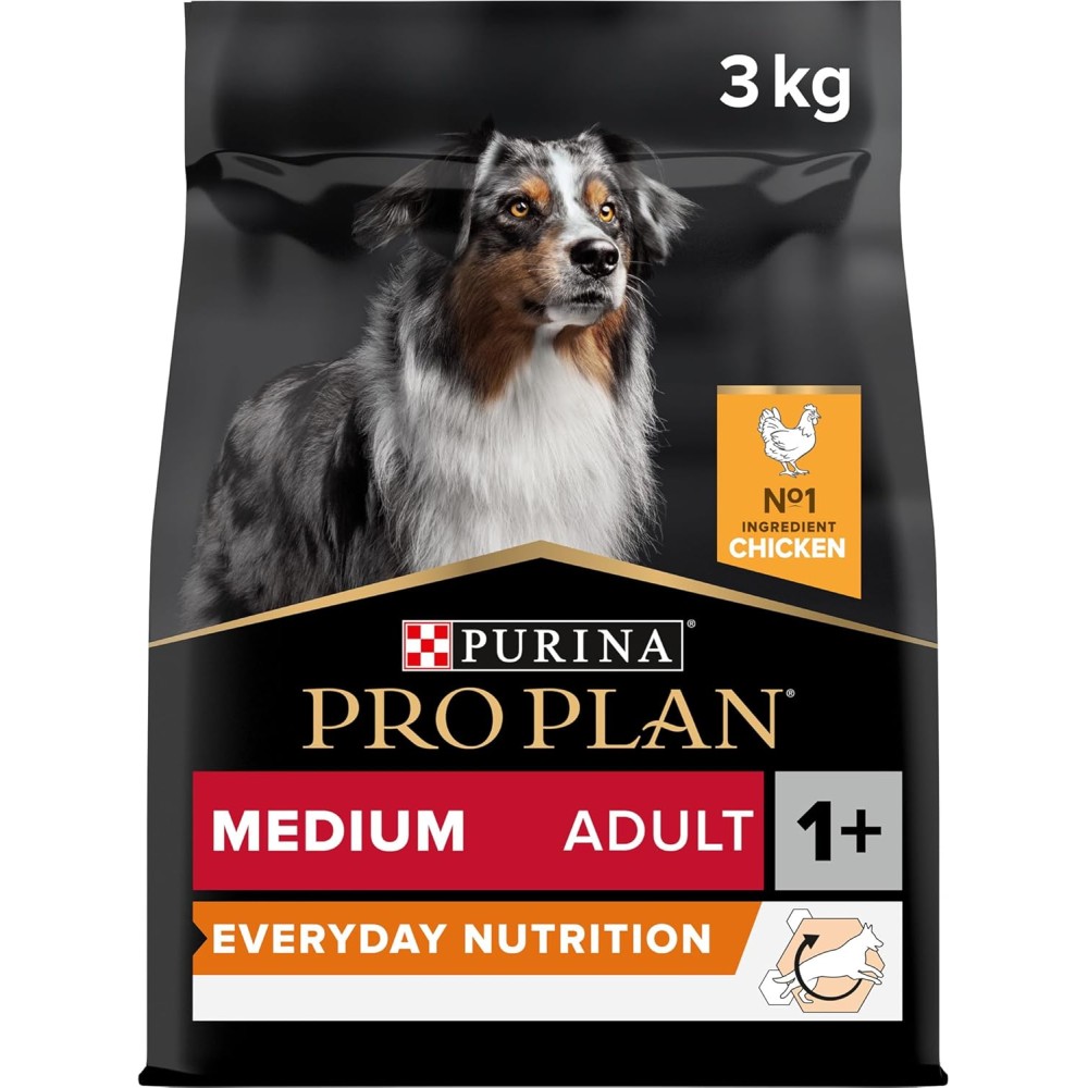 Purina Pro Plan Everyday Nutrition Medium Adult Dry Dog Food with Chicken, 3 kg