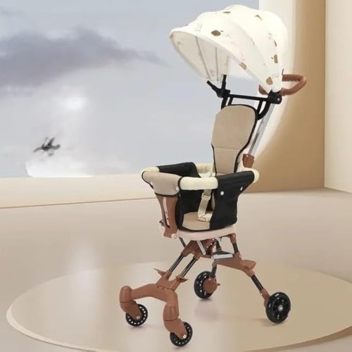 Lightweight Foldable Baby Stroller with Two-Way Seat & All-Terrain Wheels