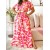 Women’s Summer Printed Ruffle Maxi Dress – Vintage Elegant O-Neck Half Sleeve