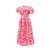 Women’s Summer Printed Ruffle Maxi Dress – Vintage Elegant O-Neck Half Sleeve