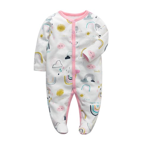 Newborn Cotton Footed Pajamas 0-12 Months | Baby Sleepwear