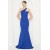 Vuvutasarım Saks Blue Cross Collar Evening Dress – Flexible Diver Fabric Design