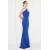 Vuvutasarım Saks Blue Cross Collar Evening Dress – Flexible Diver Fabric Design