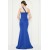 Vuvutasarım Saks Blue Cross Collar Evening Dress – Flexible Diver Fabric Design