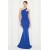 Vuvutasarım Saks Blue Cross Collar Evening Dress – Flexible Diver Fabric Design