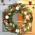 Seocsing Christmas Wreath with Pinecones, Red Berries & Warm Lights for Indoor/Outdoor Decor