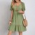 Summer 2024 Women's V Neck A-Line Casual Beach Dress – Solid Loose Fit