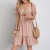 Summer 2024 Women's V Neck A-Line Casual Beach Dress – Solid Loose Fit