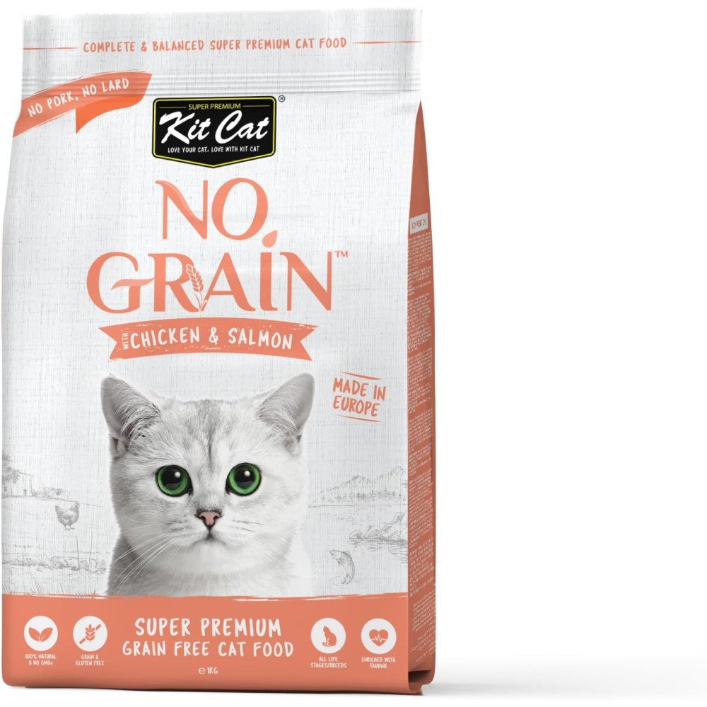 Kit Cat No Grain Super Premium Cat Food with Chicken & Salmon | 1kg