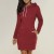 Women’s Hooded Knee-Length Pockets Dress – Casual Warm Sweatshirt with Side Zip