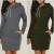 Women’s Hooded Knee-Length Pockets Dress – Casual Warm Sweatshirt with Side Zip