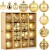 TBSITNS 42 Pieces Gold Christmas Tree Ball Decorations – Shatterproof Hanging Ornaments