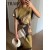 2024 Summer Vintage Print O-Neck Midi Dress – Elegant Cinched Waist Casual Chic Fashion