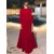 Temperament Women's Solid Square Collar A-Line Long Dress – Spring/Autumn Fashion