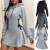 Women’s Tie Waist Mini Dress Hoodie – V-Neck Long Sleeve Casual Slim Fit Sweatshirt