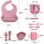 U-HOOME Silicone Baby Feeding Set | Toddler Weaning Dish Set (Pink)