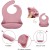 U-HOOME Silicone Baby Feeding Set | Toddler Weaning Dish Set (Pink)