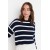 Striped Off-Shoulder Crew Neck Crop Knitwear – Casual Basics for Everyday Comfort