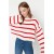 Striped Off-Shoulder Crew Neck Crop Knitwear – Casual Basics for Everyday Comfort