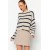 Striped Off-Shoulder Crew Neck Crop Knitwear – Casual Basics for Everyday Comfort