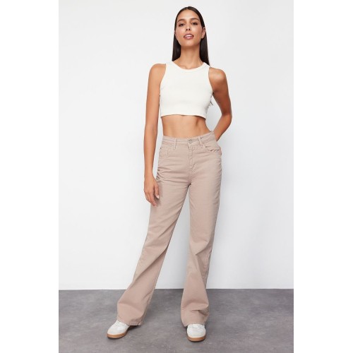 High Waist Wide Leg Mink Jeans – Timeless Style in Comfort