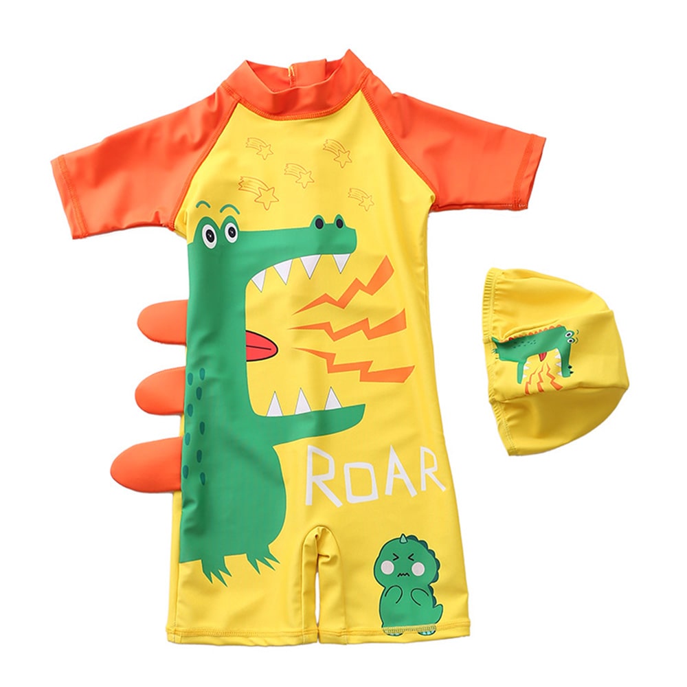 HappyFlute Boys' Crocodile Print Long Sleeve Swimsuit 7-24kg